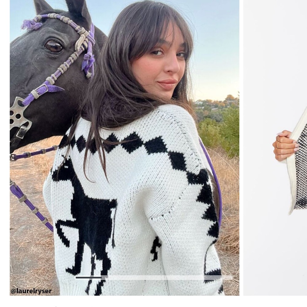 Groovy/90s Equestrian/Ski Off white Cardigan